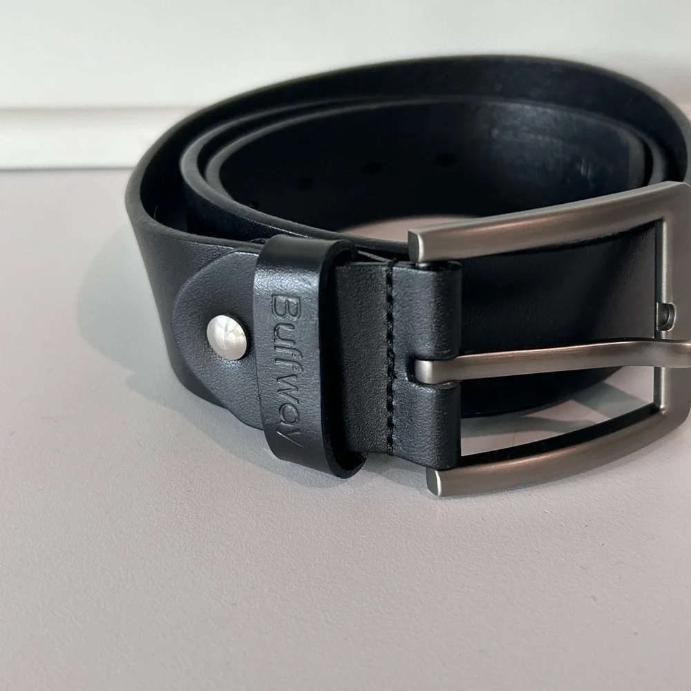 BUFFWAY SADDLE BLACK GENUINE LEATHER 1.5